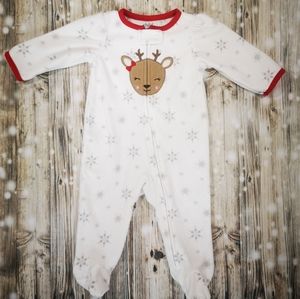 ❄️ Raindeer Fleece Full zip Sleeper; 3-6 Months